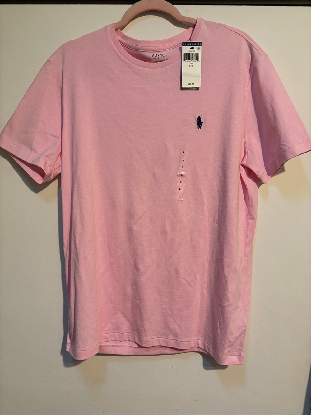 Polo by Ralph Lauren Pink Short-Sleeve Crewneck T-Shirt with Navy Pony